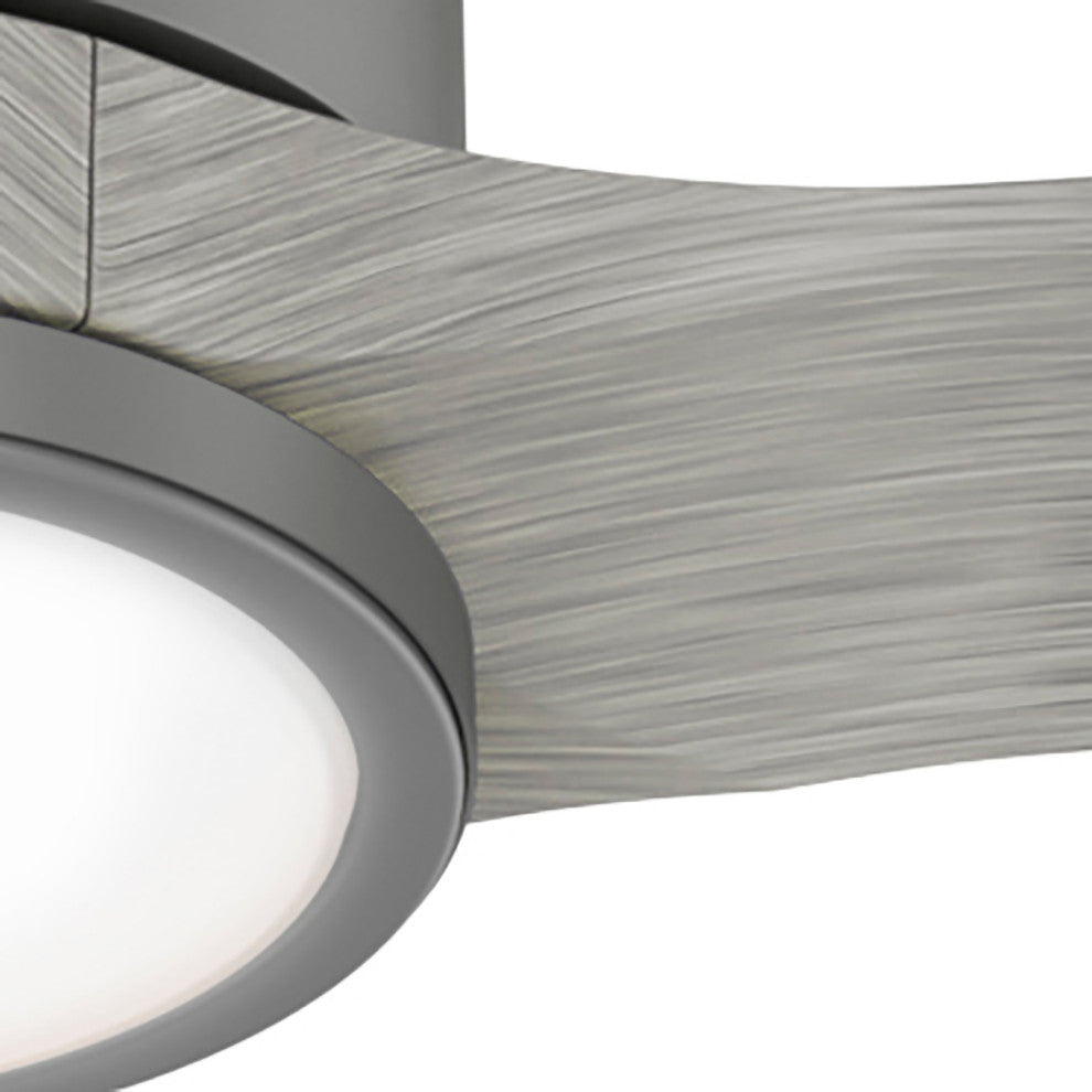 Hunter 72" Park View Matte Silver Damp Ceiling Fan With LED Light Kit and Remote