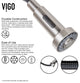 VIGO Edison 19" H Single Handle Pull-Down Sprayer Kitchen Faucet, Stainless Steel, No Sensor, Without Extras