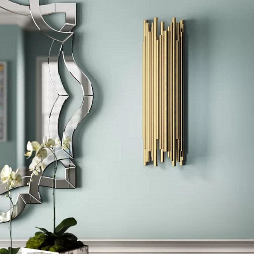 Gold Stainless Steel Rod Wall Sconce