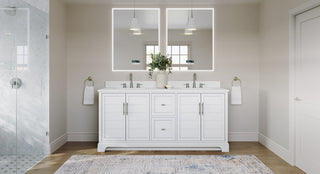 The Thalia Bathroom Vanity, White, 72", Double Sink, Freestanding