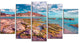 Morning on the Giallonardo Beach, Seashore Canvas Art Print, 60"x32", 5 Panels