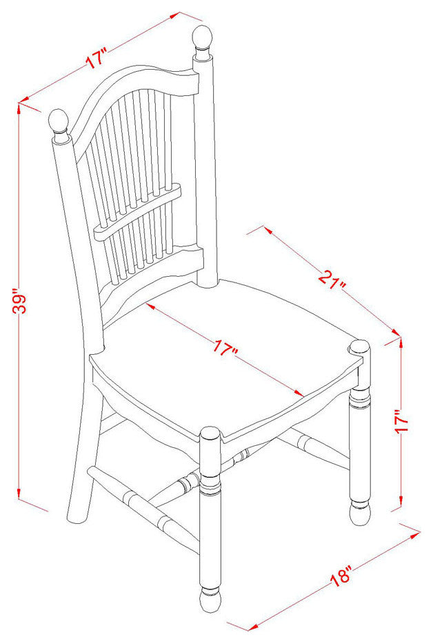 5 Pc Set With A Round Dinette Table And 4 Wood Dinette Chairs, Linen White