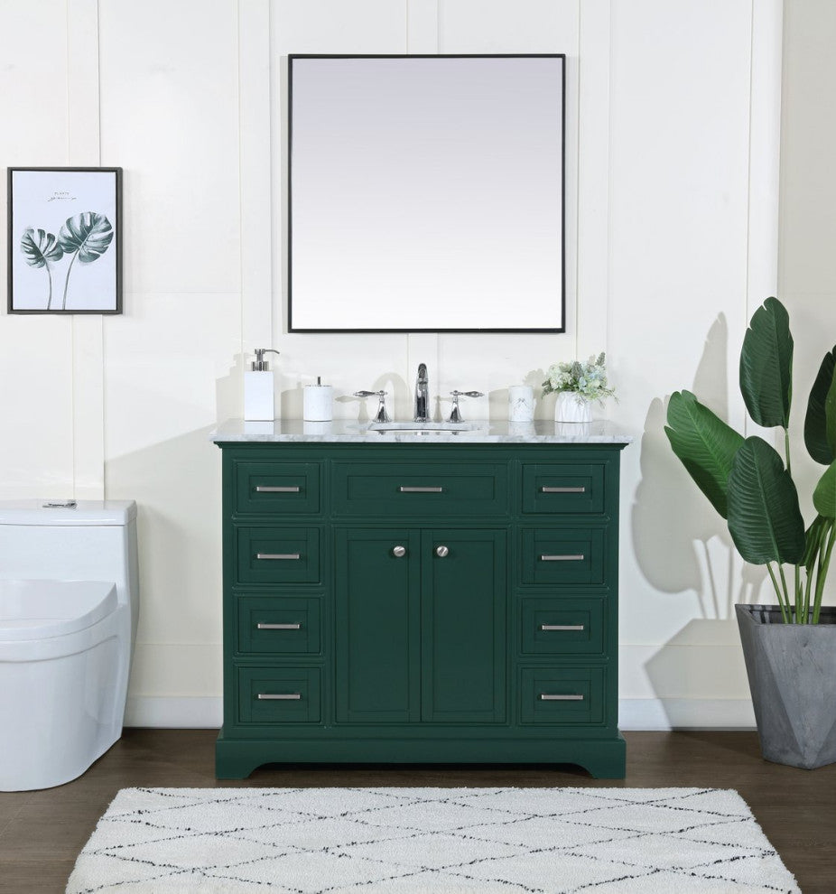 Amber Single Bathroom Vanity, Blue, Green, 42"