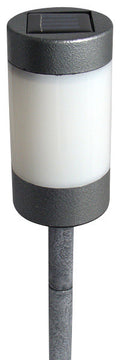 LED Solar Powered Stainless Steel Garden Light With Stake, 16", Gray