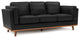 Valencia Artisan Modern Top Grain Nappa 11000 Leather Three Seats Sofa, Black