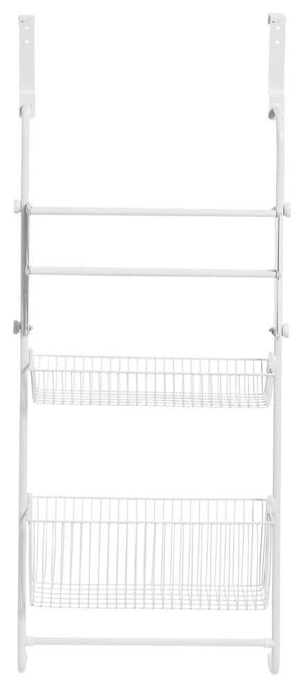 Metal Over the Door Drying Storage Rack, White