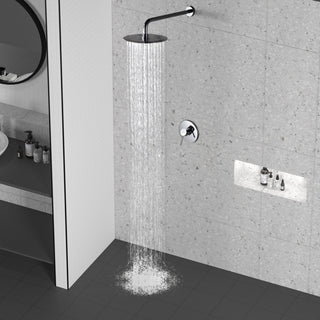 CASAINC 10" Round Wall Mounted Rainfall Luxury Shower System Kit, Chrome
