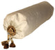 Velvet Bolster Round Roll Pillow With Tassel Trim, Offwhite, 6x18
