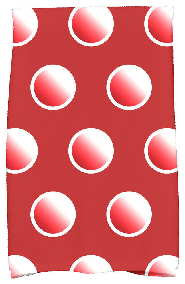 Dip Dye Dots Holiday Geometric Print Kitchen Towel, Red