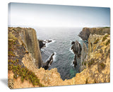 "Rocky Bay Portugal Panorama" Oversized Beach Canvas Artwork, 40"x30"