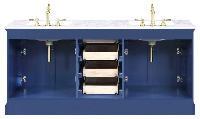 Design Element Milano 72" Blue Double Rectangular Sink Vanity