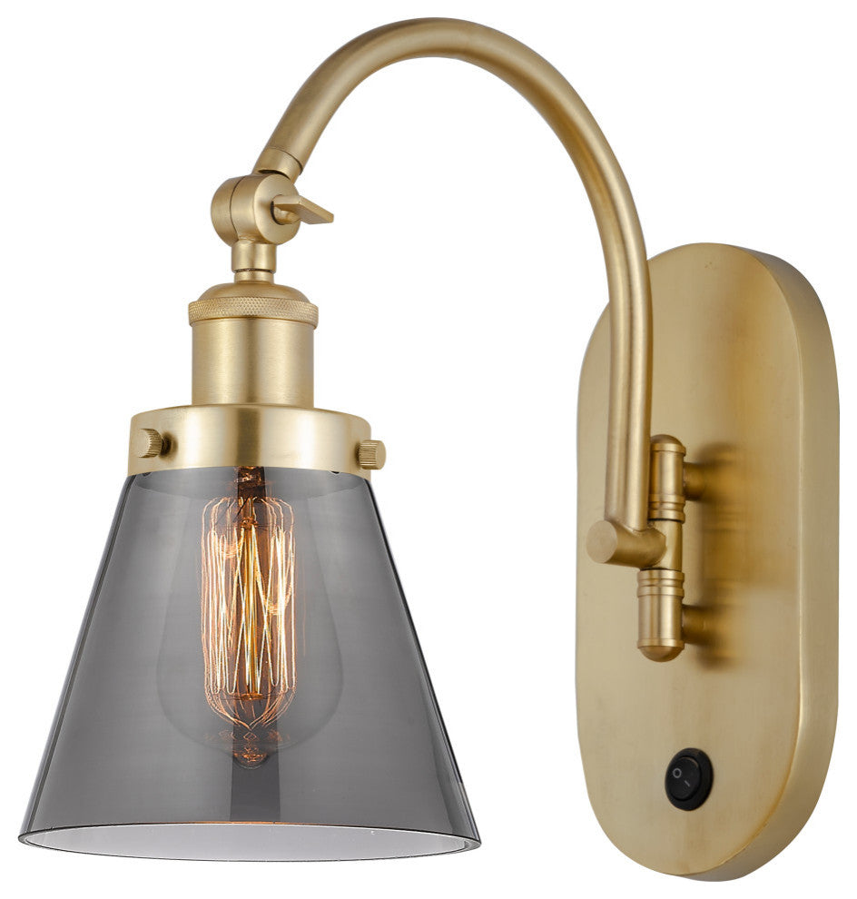 Cone Sconce, Satin Gold, Plated Smoke, Plated Smoke