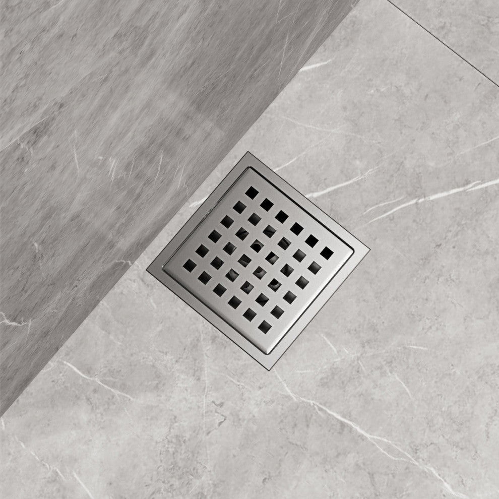 VIGO Elan Linear Shower Drain, Brushed Nickel, 4"