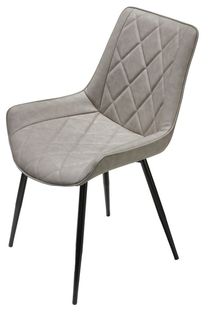 Cortesi Home Ellie Dining Chairs In Gray Faux Leather, Set Of 2