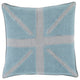 Surya Manchester MN-002 22"x22" Pillow Cover, Aqua/Medium Gray