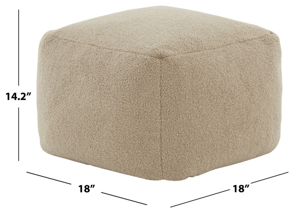 Safavieh Couture Samuels Boucle Pouf, Light Brown