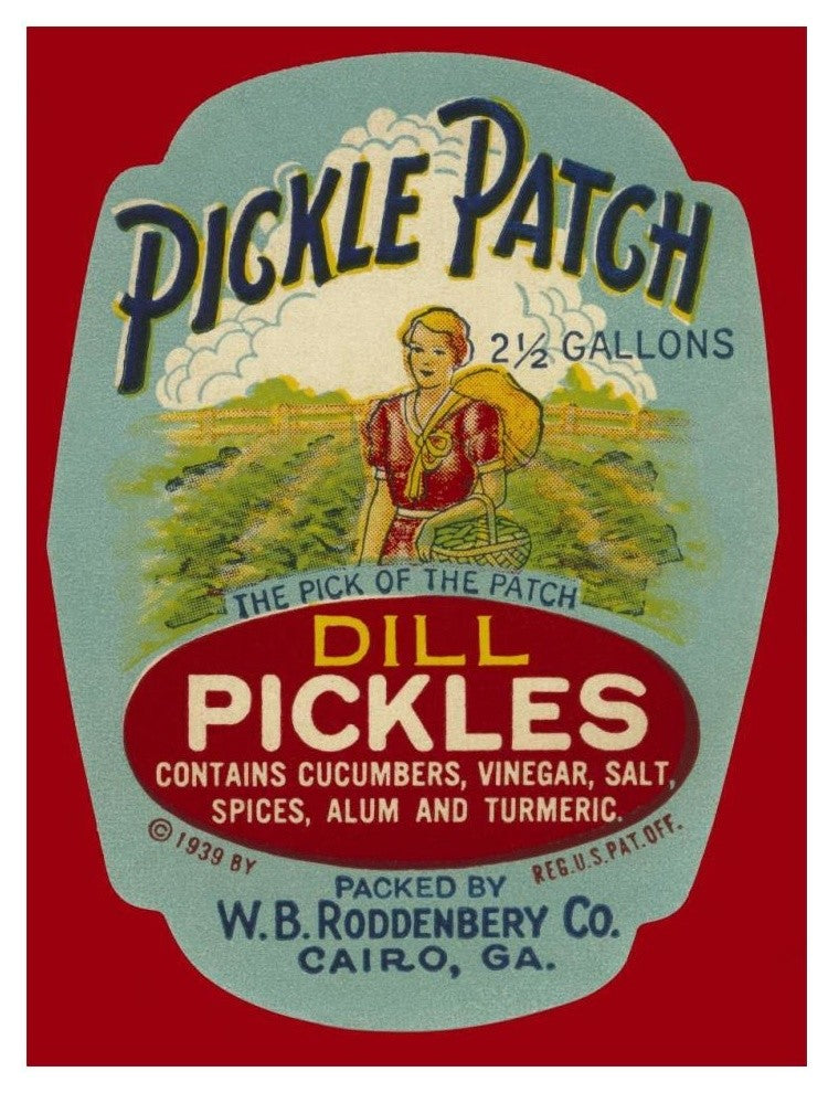 "Pickle Patch Dill Pickles" Digital Paper Print by Retrolabel, 14"x18"