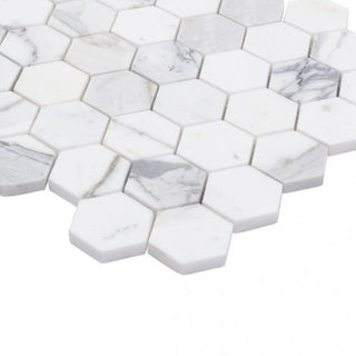 12 in. x 12 in. Marble Mosaic Wall Tile, Hexagon