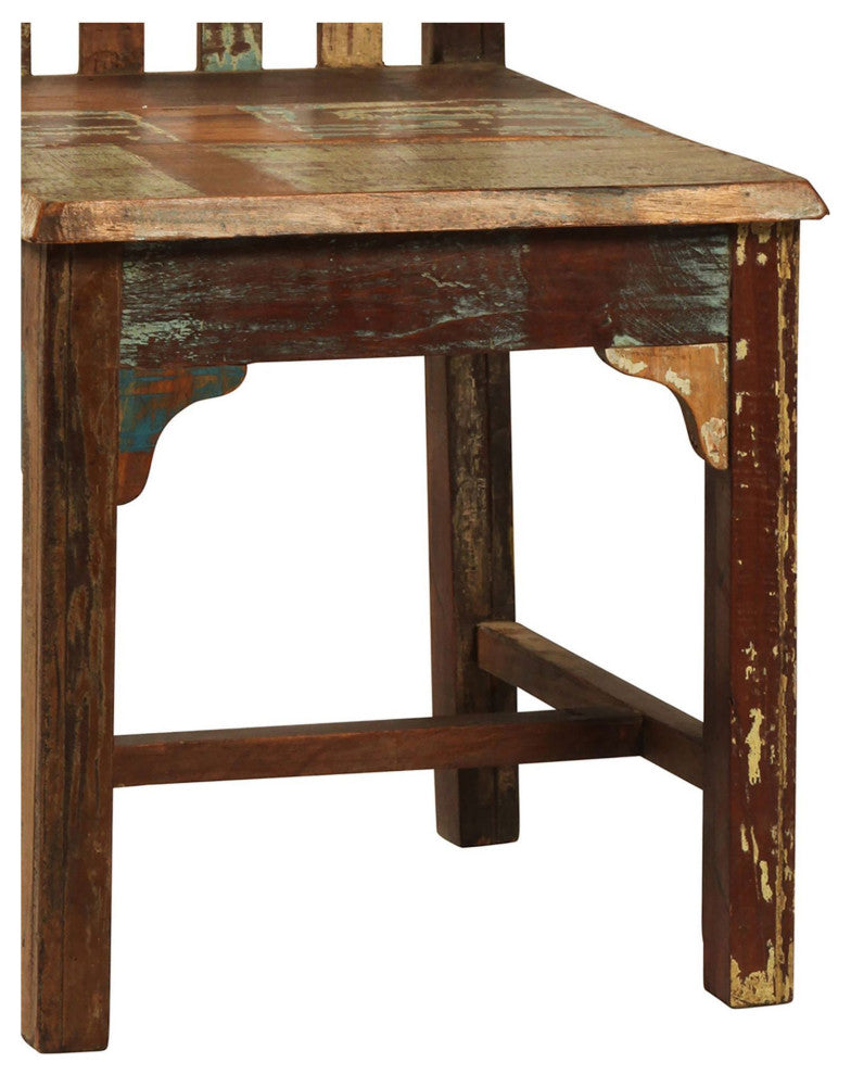 Journee Distressed Painted Reclaimed Hardwood Lath Back Dining Side Chair