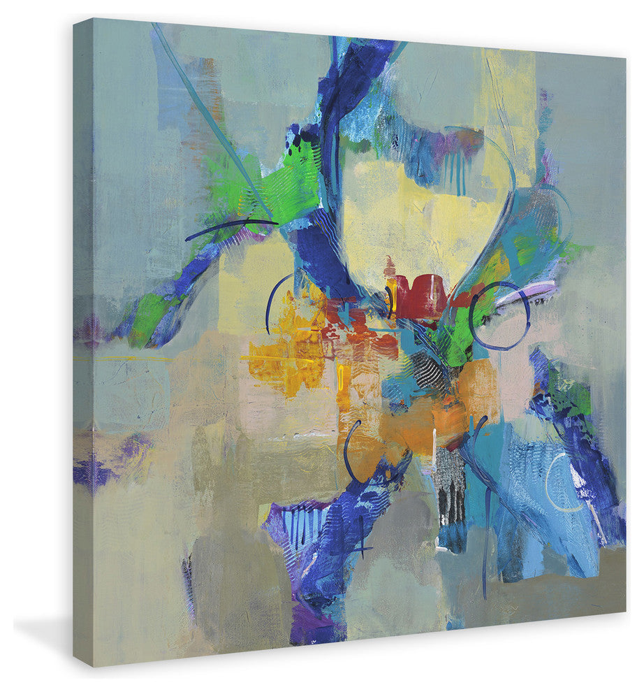 "Time Travel II" by Julie Joy Painting Print Wrapped Canvas, 24x24