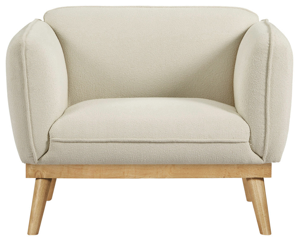 Nolita Boucle Fabric Upholstered Chair, Cream