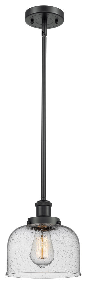 Large Bell 1-Light Pendant, Matte Black, Seedy