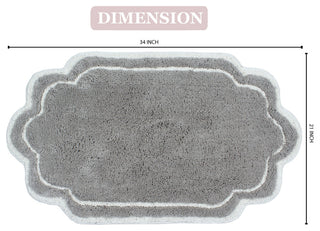 Allure Collection Absorbent Cotton Machine Washable Rug 21"x34", Gray