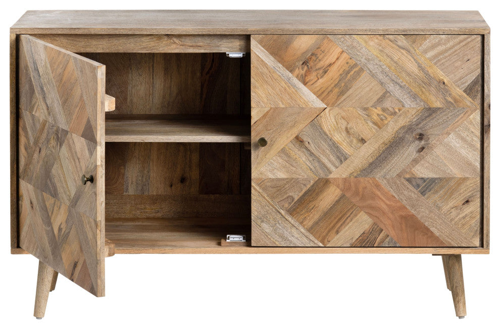 Whitaker 2-Door Mango Wood Chest, Natural