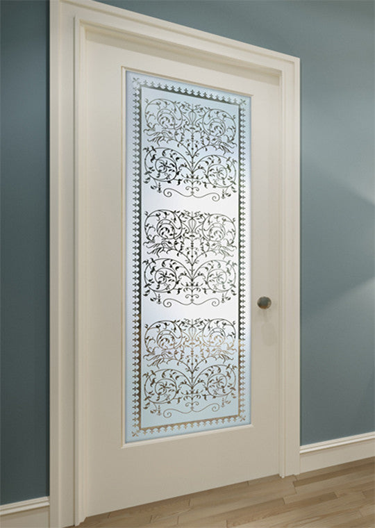 Pantry Door - Victorian Lace - Primed - 28" x 96" - Knob on Left - Push Open