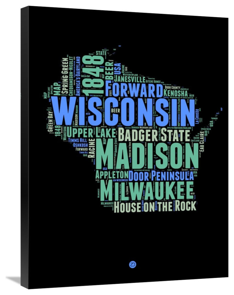 "Wisconsin Word Cloud 1" Fine Art Print