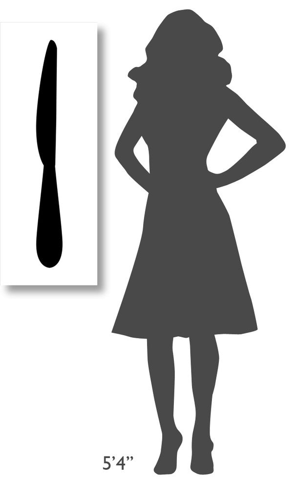 "Mealtime: Black on White - Knife" Digital Paper Print by BG.Studio, 14"x38"