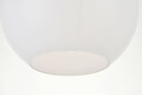 Midcentury Modern Chrome And Frosted White 1-Light <br>Flush Mount