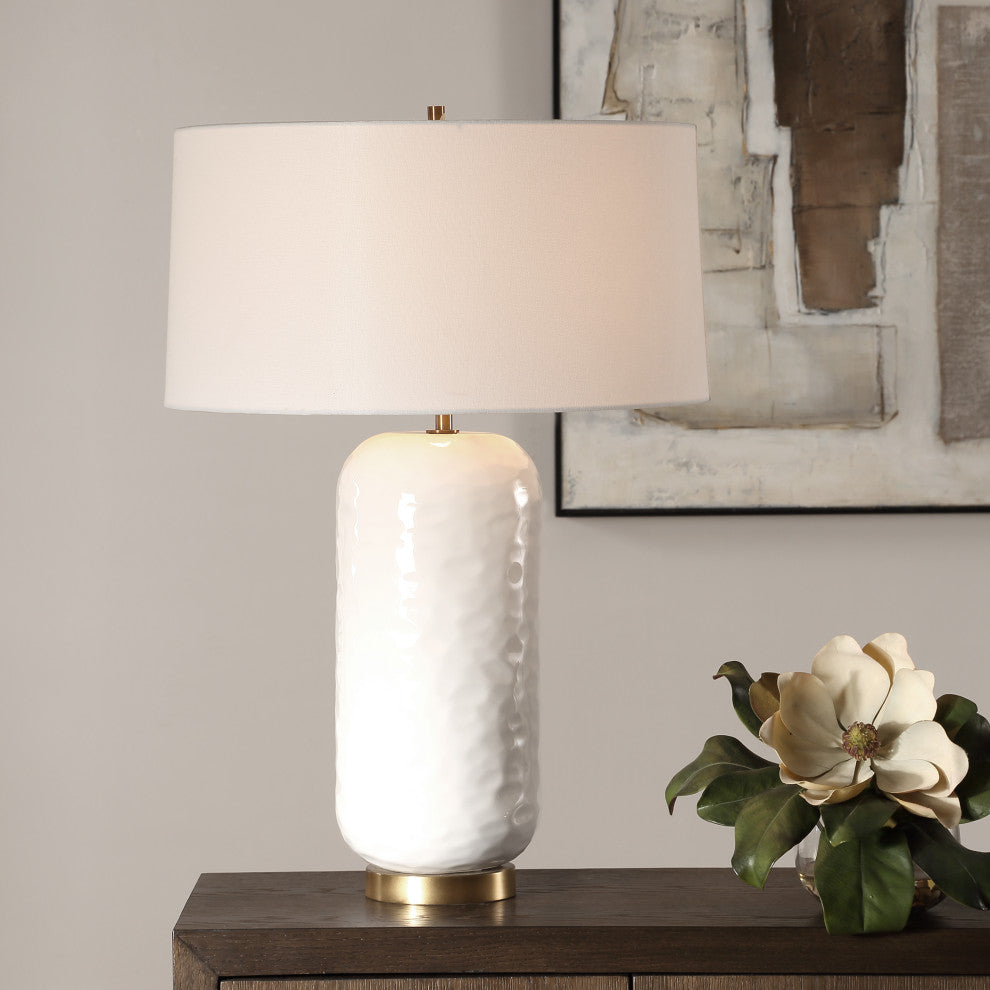 Uttermost Iona White Glaze Table Lamp