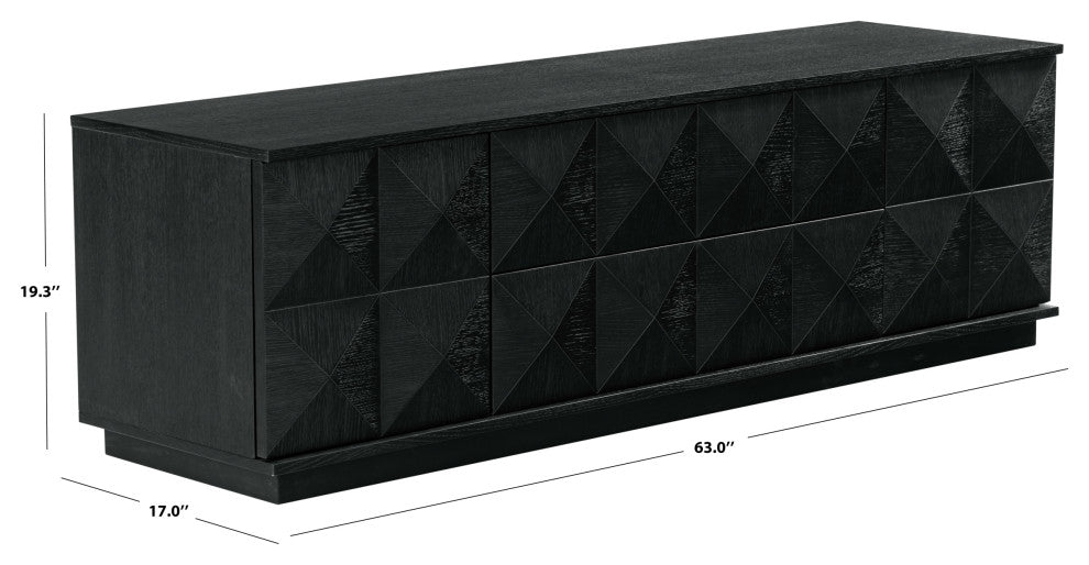 Safavieh Couture Patty 4 Door Wood Media Stand, Black