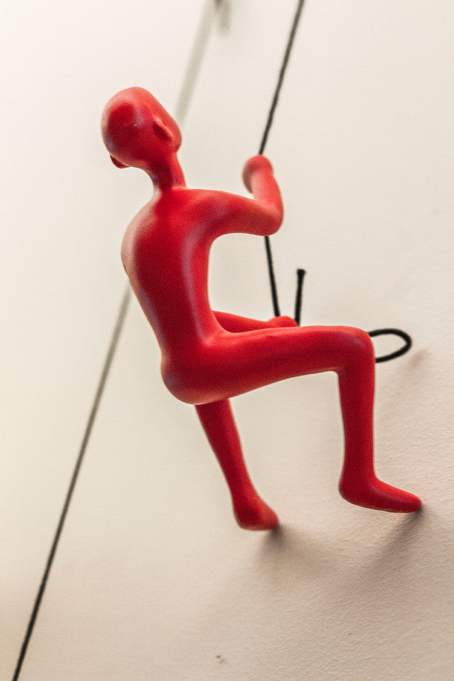 Climbing Man Wall Art, Red