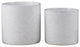 Round Ceramic Pot With Speckled Brown Design, Gloss White, Set of 2