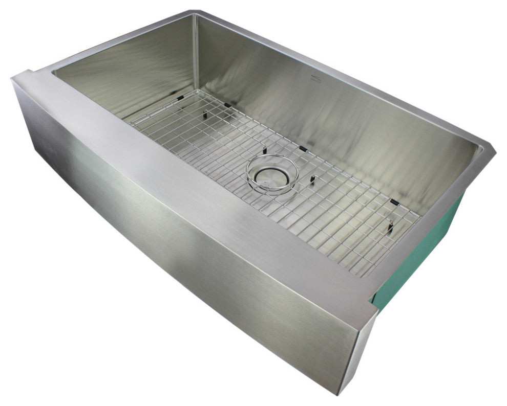 Transolid Diamond 36"x22" Single Bowl Farmhouse Kitchen Sink, Stainless