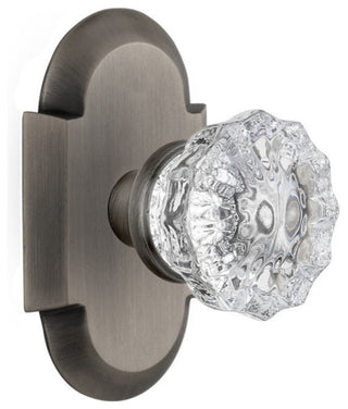 Double Cottage Plate With Crystal Knob, Antique Pewter