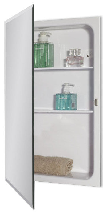Recessed Deep Drawn Beveled Edge Mirror Medicine Cabinet 16"x26"