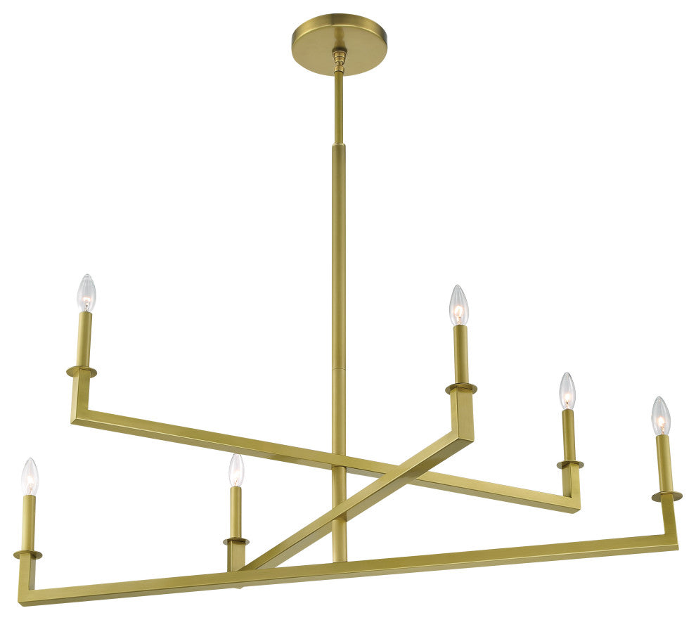 Crystorama DNT-6046-AG Dante 6-Light Aged Brass Chandelier