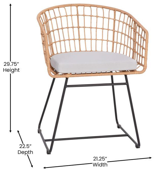 Devon 3-Piece Patio Bistro Set, 2 Chairs w/Seat Cushions, Acacia Wood Top Table,