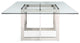 Modrest Keaton Square Modern Glass + Stainless Steel Dining Table