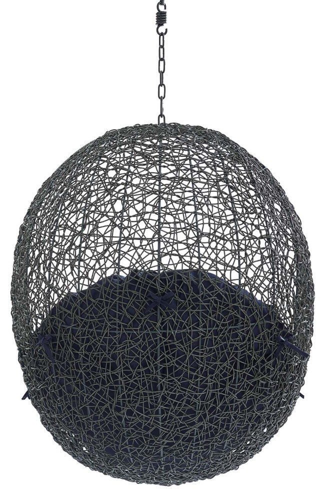 Hide Sunbrella Fabric Swing Outdoor Patio Lounge Chair Without Stand - Gray Navy