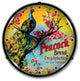 1603640 Peacock Clock
