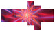 Shining Red Purple Exotic Flower, Floral Canvas Art Print, 60"x32", 5 panels