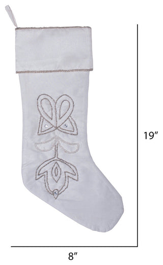 Vickerman Qtx17021 Decorative 8"X19" Pointed Beaded Christmas Stocking