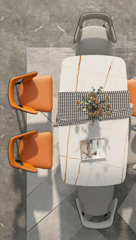 Modern Minimalist Red Backrest Desk Chair, Orange