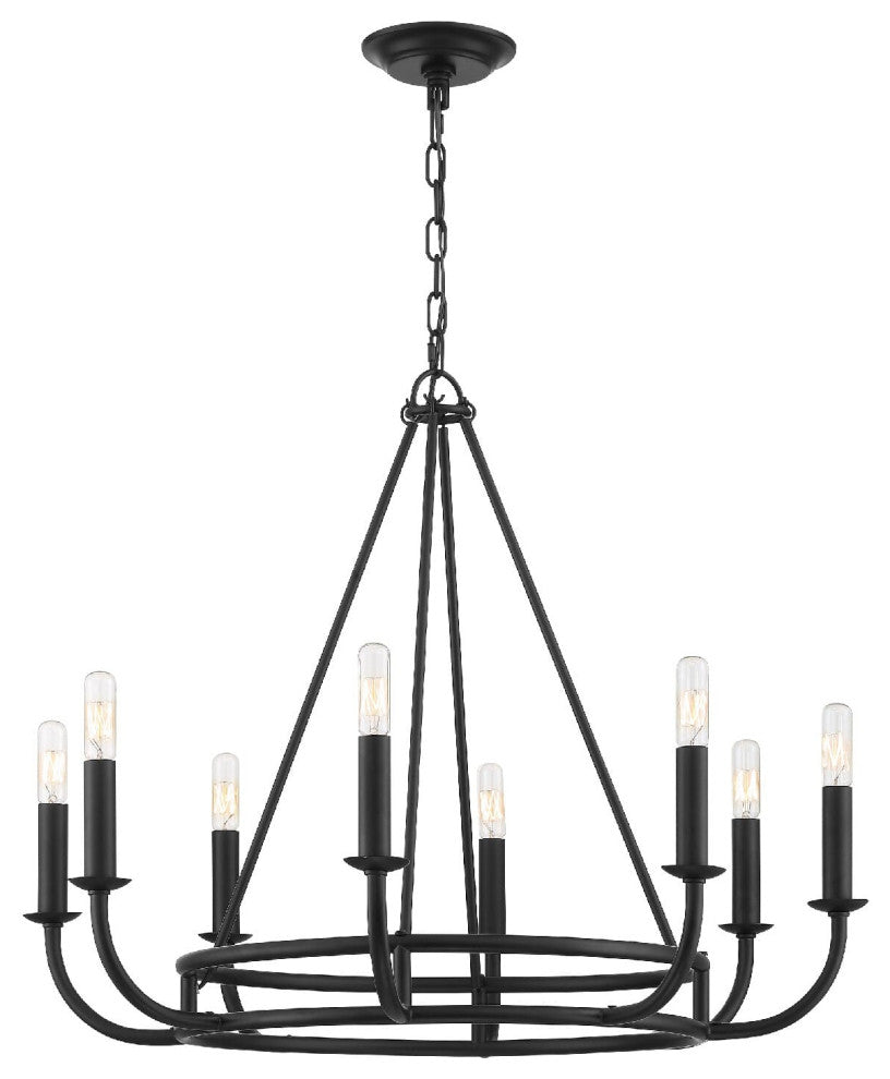 Bailey 8-Light 22" Chandelier, Matte Black