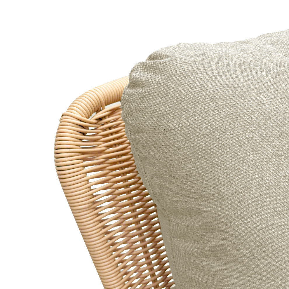 GDF Studio Outdoor PE Rattan Rocking Chair With Cushions, Beige/Natural, Single