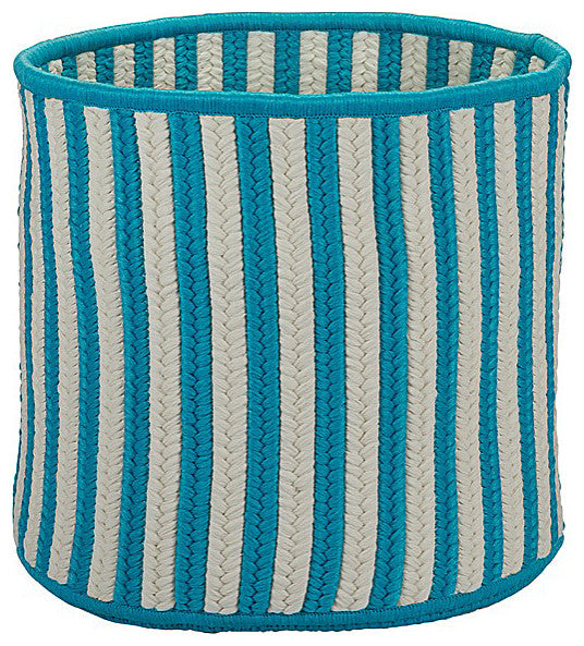 Colonial Mills Basket Baja Stripe Basket Teal Round